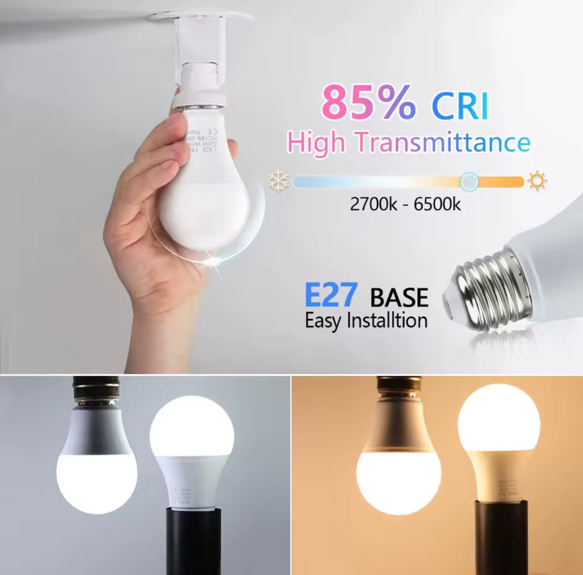 4 teile/los e27 LED-Lampen Lampen AC 220V smd2835 3w 6w 9w 12w 15w 18w Lampada LED-Glühbirnen Wohnzimmer Home Indoor LED Bombilla