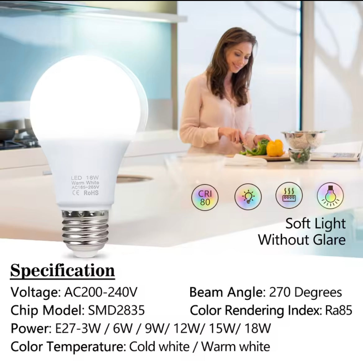 4 teile/los e27 LED-Lampen Lampen AC 220V smd2835 3w 6w 9w 12w 15w 18w Lampada LED-Glühbirnen Wohnzimmer Home Indoor LED Bombilla