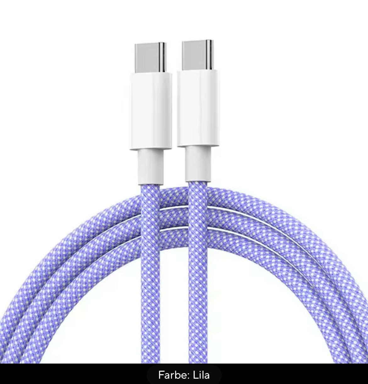 USB C auf Typ C Schnellladung PD 60 W Handy-Datumskabel für iPhone 17-15 Android Samsung Huawei Typ C geflochtenes Ladekabel