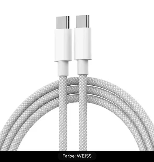 USB C auf Typ C Schnellladung PD 60 W Handy-Datumskabel für iPhone 17-15 Android Samsung Huawei Typ C geflochtenes Ladekabel