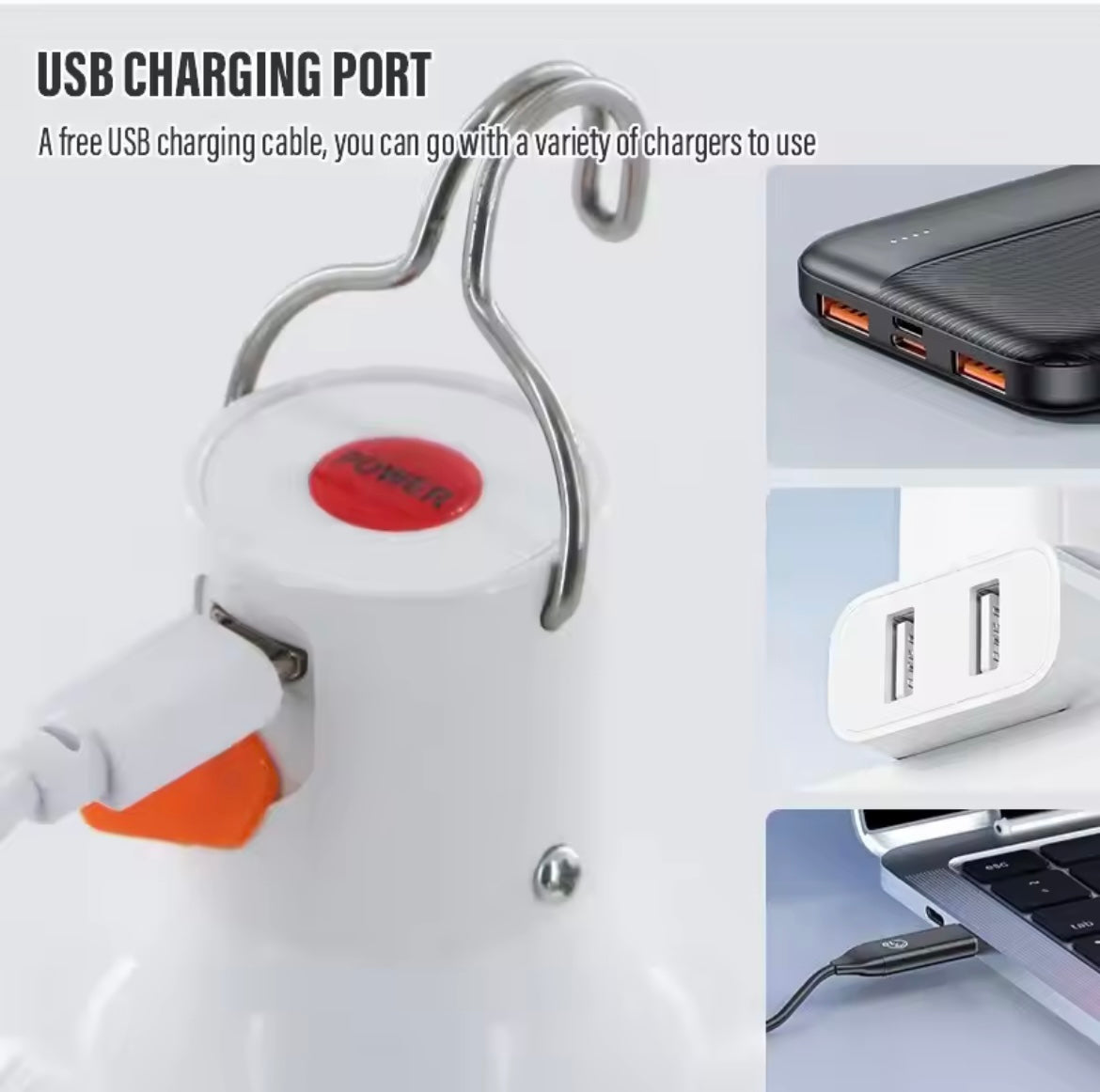 Outdoor-USB wiederaufladbare LED-Lampen mit hoher Helligkeit, Not licht, Camping, Angeln, tragbare Laternen-Nachtlichter